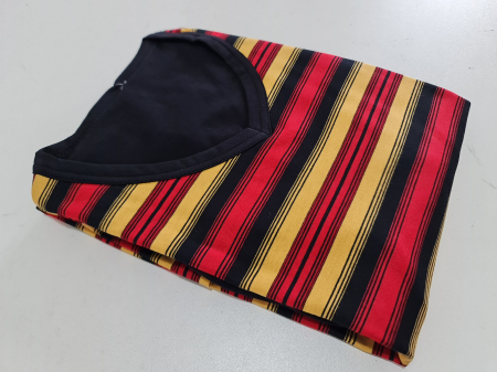 Pijama Bărbați Scurtă Dungi Auriu [2]