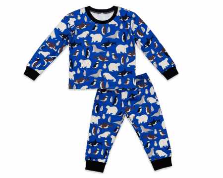 Pijama Bebe Arctic Blue Bumbac [2]