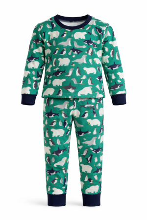 Pijama Bebe Arctic Verde Bumbac [1]
