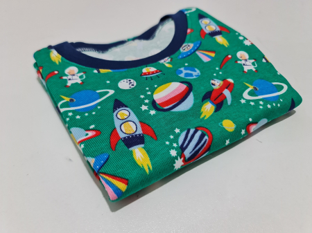 Pijama Bebe Cosmos Verde Bumbac [2]