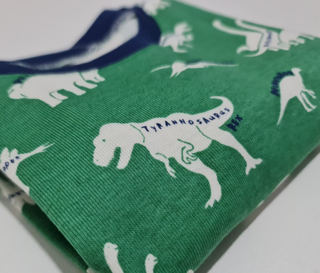 Pijama Bebe Dino Verde Bumbac [2]