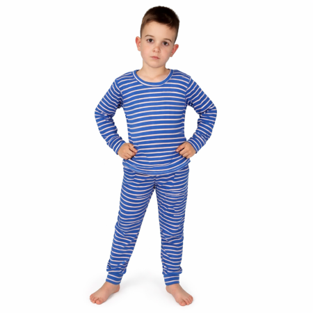 Pijamale Lungi Copii - Pijama Copii Azur Bumbac