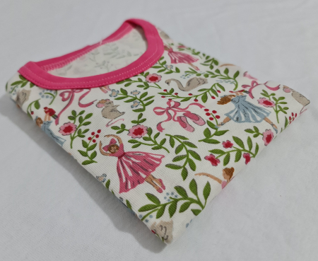 Pijama Copii  Bumbac Roz cu Balerine [2]