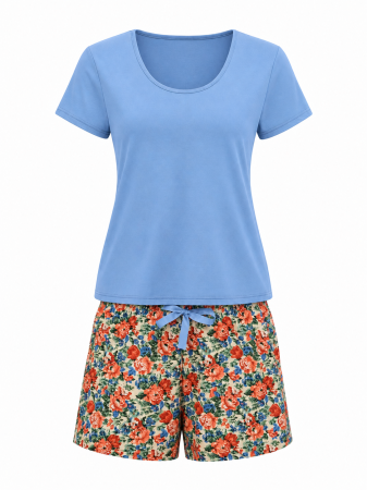 Pijama Damă Blue Scurtă de Vară [1]