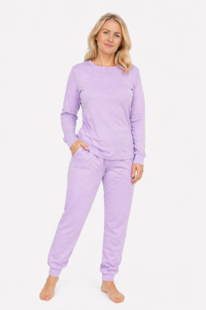 Maiouri Dama - Pijama Damă RIB Lila Bumbac 100%