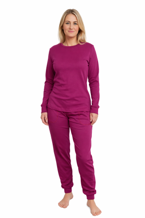 FEMEI - Pijama Damă RIB Magenta Bumbac 100%