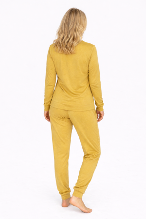 Pijama Damă RIB Muștar Auriu Bumbac 100% [1]