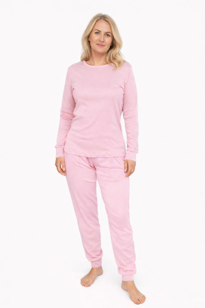 FEMEI - Pijama Damă RIB Roz Bumbac 100%