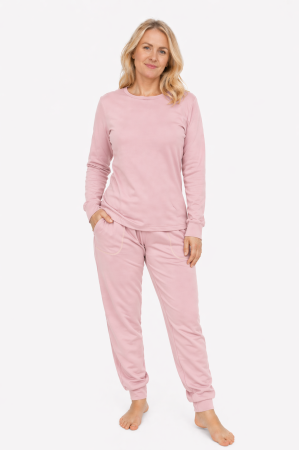 FEMEI - Pijama Damă RIB Roz Prăfuit Bumbac 100%