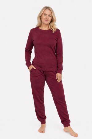 FEMEI - Pijama Damă RIB Vișiniu Bumbac 100%