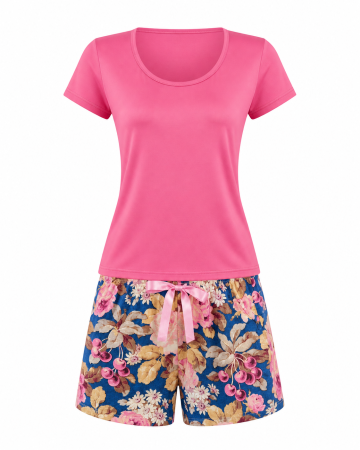 Pijama Damă Roz Scurtă de Vară [1]