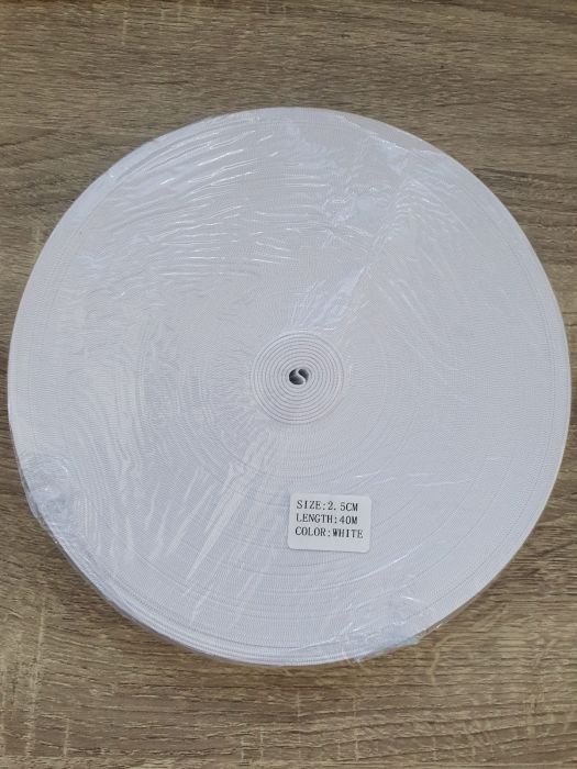 Elastic alb rola, latime 2,5 cm, Gecor [2]