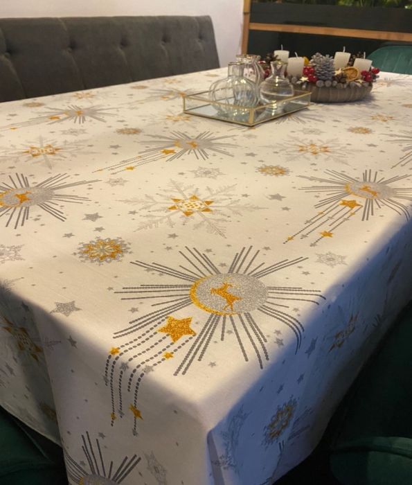 Fata de masa Craciun, Ranforce satinat,100% bumbac, 125 g/mp, model 5, Gecor [2]