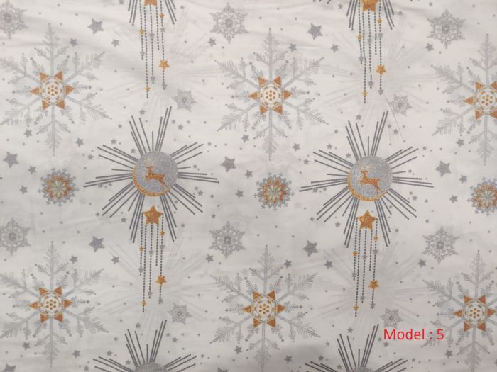 Lenjerie de pat Craciun, Ranforce satinat, model 5,100% bumbac, 125 gr/mp, Gecor [2]