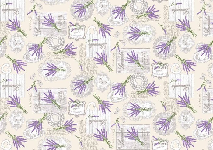 Fata de masa imprimata, Lavanda, model 23603, 100 % bumbac, Gecor [3]