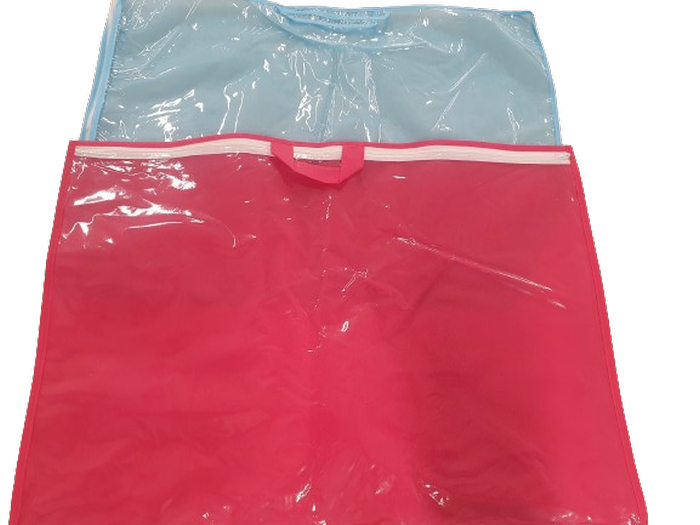 Geanta perna TNT/clear PEVA, cu fermoar si maner, 80 microni, Gecor [2]