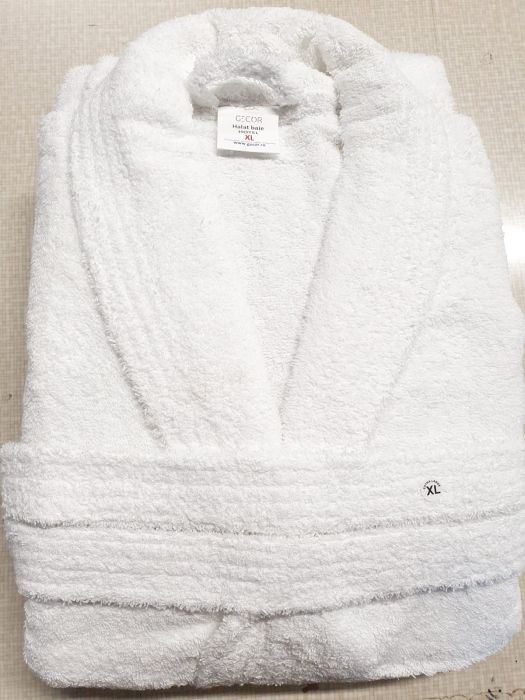 Halat de baie bumbac, 430 gr/mp, Gecor, Alb [2]