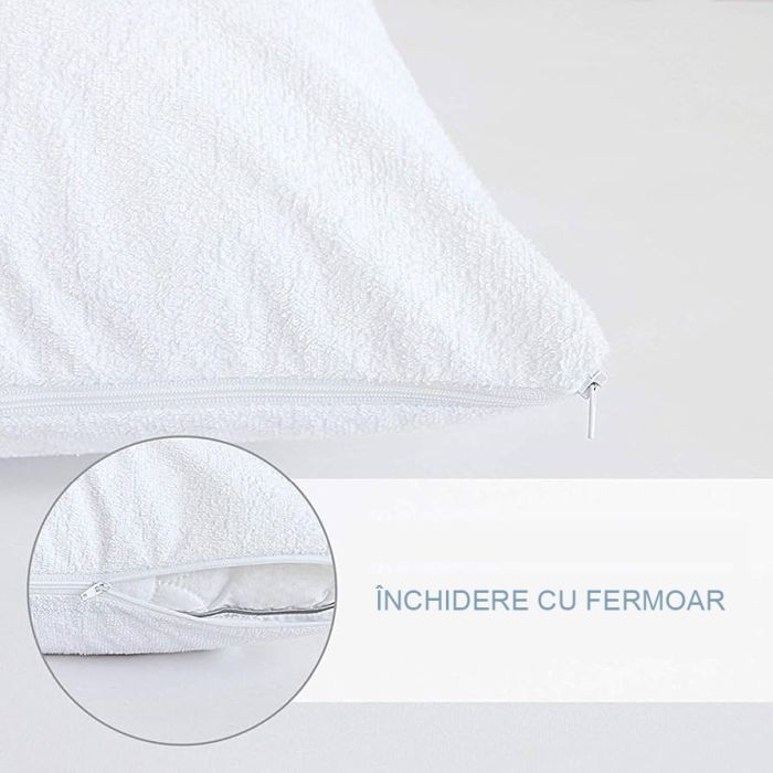 Husa perna impermeabila cu fermoar Terry, 160 gr, Gecor, Alb [2]