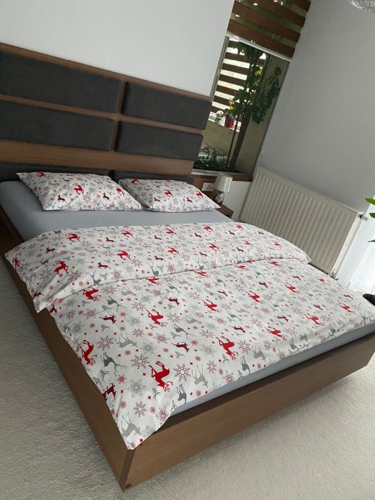 Lenjerie de pat Craciun, Ranforce satinat, model 4,100% bumbac, 125 gr/mp, Gecor [2]