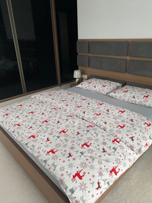 Lenjerie de pat Craciun, Ranforce satinat, model 4,100% bumbac, 125 gr/mp, Gecor [3]