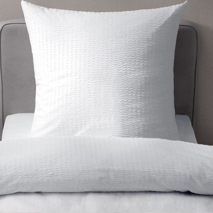 Lenjerie de pat hotel, Gecor, bumbac creponat satinat, gama Horeca, Alb 125 gr/mp [3]