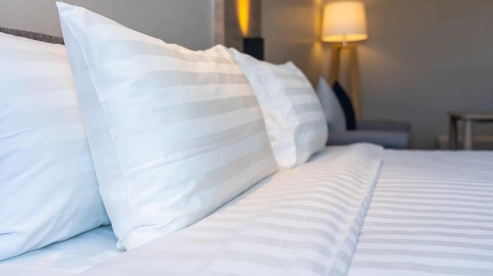 Lenjerie de pat hotel, Gecor, Damasc satinat cu dungi de 2 cm, gama Horeca, Alb [2]