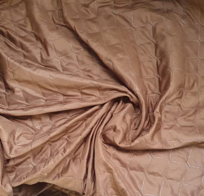 Matlaseu bicolor ultrasonic, 3 straturi, microfibra maro/crem, latime 220 cm, Gecor [1]