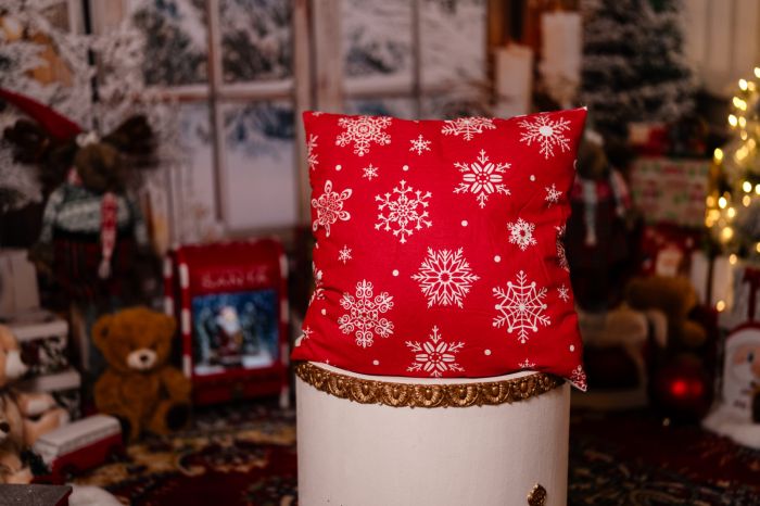 Perna decorativa Craciun, model White Star, 45x45 cm, Gecor [3]