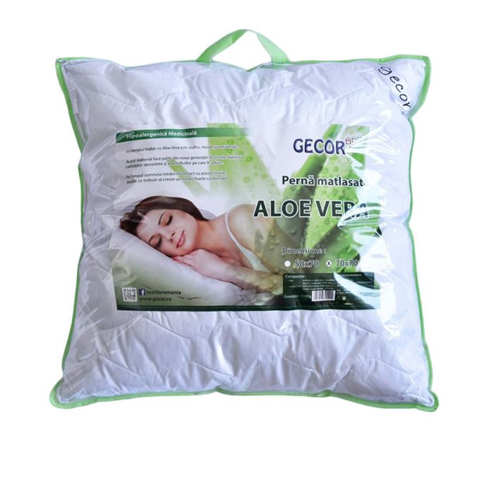Perna matlasata microfibra cu Aloe Vera, Gecor, Alba [5]