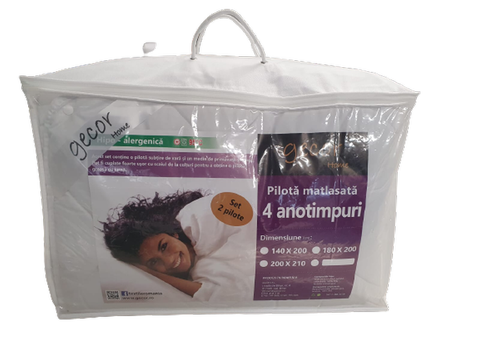 Pilota matlasata 4 anotimpuri, hipo medicinala antialergica Hipomed, Gecor, Alba [4]