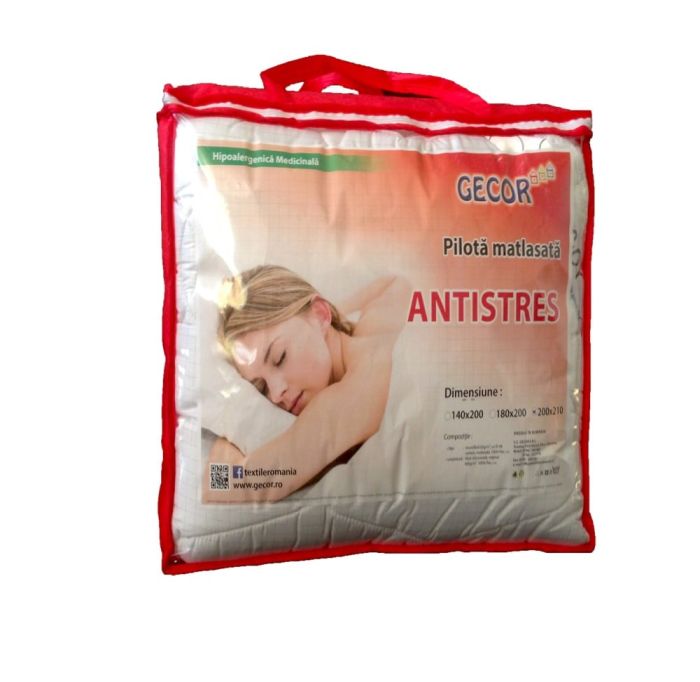 Pilota matlasata antistres cu fir de carbon, Gecor, Alba [3]