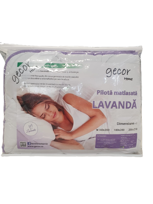 Pilota matlasata microfibra  cu lavanda, Gecor, Alb [4]
