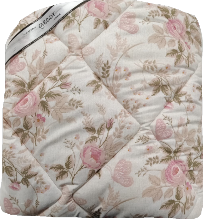 Matlaseu cu ata pentru pilote, 3 straturi, microfibra imprimata Pink roses 5878-7, latime 220 cm, Gecor [2]