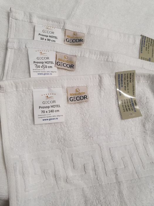 Prosop de baie model grecesc, Gecor, Alb 500 gr/mp [2]
