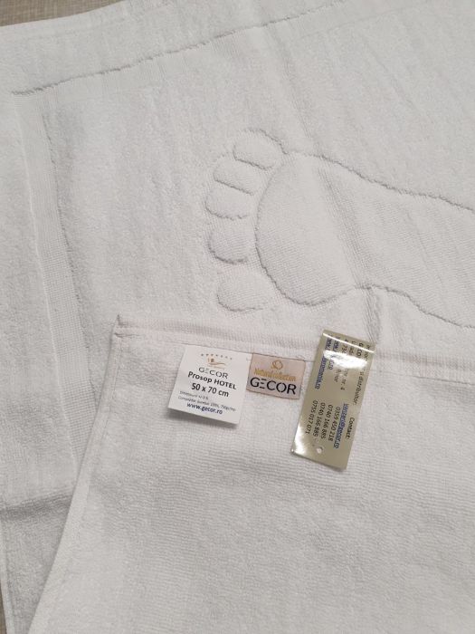 Prosop de picioare simplu 50x 70 cm, Gecor, Alb, 750 gr/mp [2]