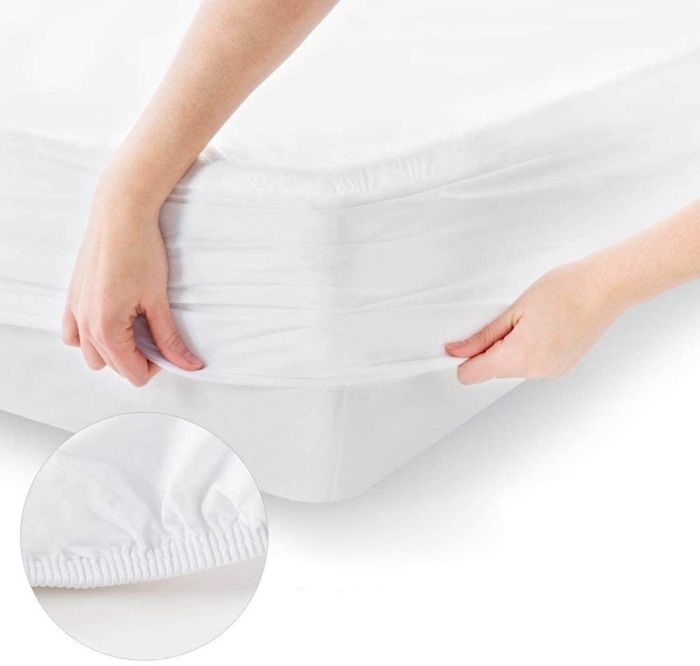 Set protectie saltea impermeabila+ husa perna impermeabila, Terry, Gecor, Alb [3]