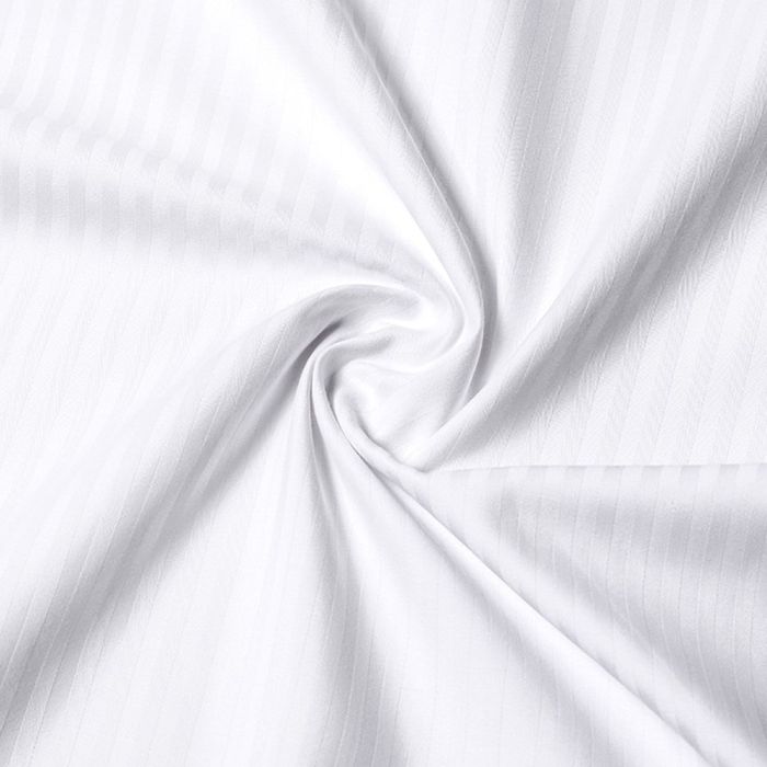 Lenjerie de pat Damasc satinat cu dungi de 1 cm,100% bumbac, Gecor, Alb [4]