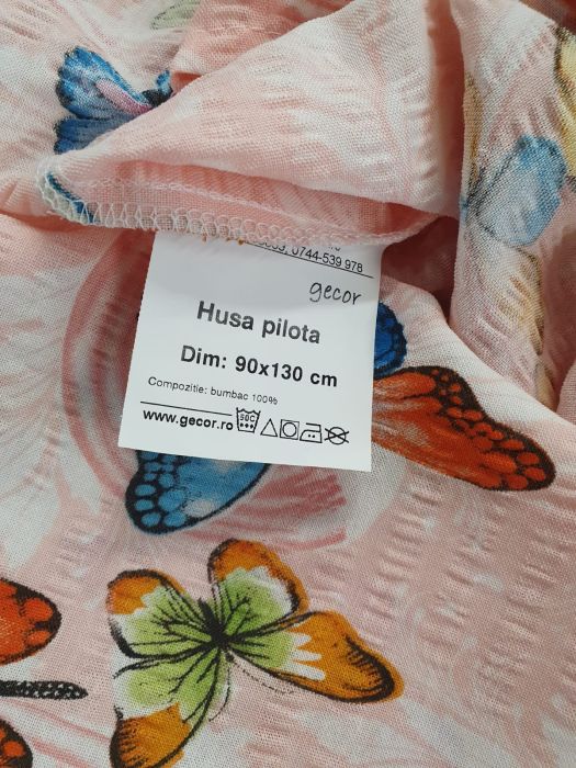 Tesatura imprimata creponata, model fluturi, Gecor, latime 220 cm, 120 gr / mp [4]