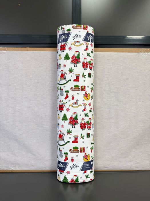 Tesatura imprimata waffle pique X-MAS 1,100% bumbac, latime 240 cm, 230 gr / mp, Gecor [2]