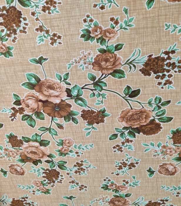 Tesatura ranforce PC imprimat, Brown Flowers, Gecor, latime 240 cm, 120 gr / mp [3]