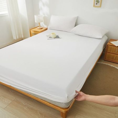 Cearceafuri cu elastic hotel - Cearceaf cu elastic hotel, Jersey, 160gr/mp, alb, 1, 100% bumbac, Gecor