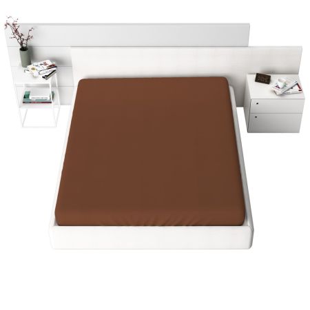 Cearceafuri cu elastic - Cearceaf cu elastic Jersey, 120 gr/mp, castaniu, 9, 100% bumbac, Gecor