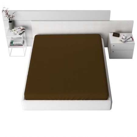 Cearceafuri cu elastic - Cearceaf cu elastic Jersey, 120 gr/mp, maro inchis, 45, 100% bumbac, Gecor