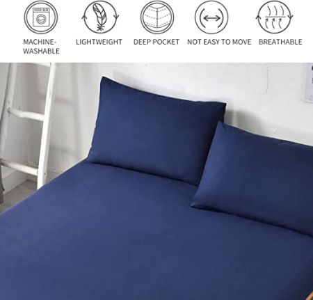 Cearceafuri cu elastic - Cearceaf cu elastic Jersey, 140gr/mp, blu, 25, 100% bumbac, Gecor