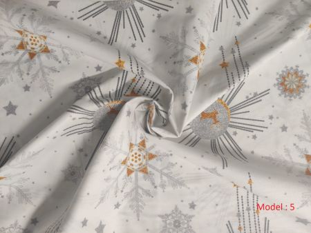 Craciun - Lenjerie de pat Craciun, Ranforce satinat, model 5,100% bumbac, 125 gr/mp, Gecor