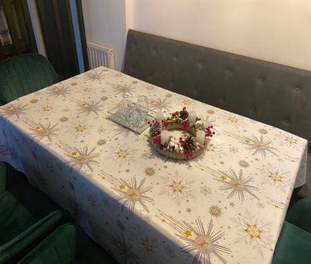 Fete de masa - Fata de masa Craciun, Ranforce satinat,100% bumbac, 125 g/mp, model 5, Gecor