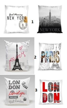 Produse copii cu licenta - Fata perna, City, model fata/verso, 40x40 cm, 100% bumbac, cod 00617019, Gecor
