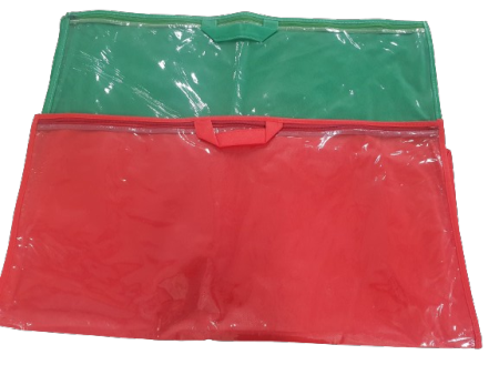 Ambalaje - Geanta perna TNT/clear PEVA, cu fermoar si maner, 80 microni, Gecor