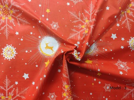 Craciun - Lenjerie de pat Craciun, Ranforce satinat, model 3,100% bumbac, 125 gr/mp, Gecor