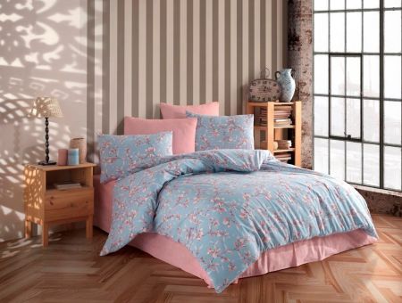 Lenjerii de pat imprimate - Lenjerie de pat imprimata, Ranforce satinat, model 11, Gecor